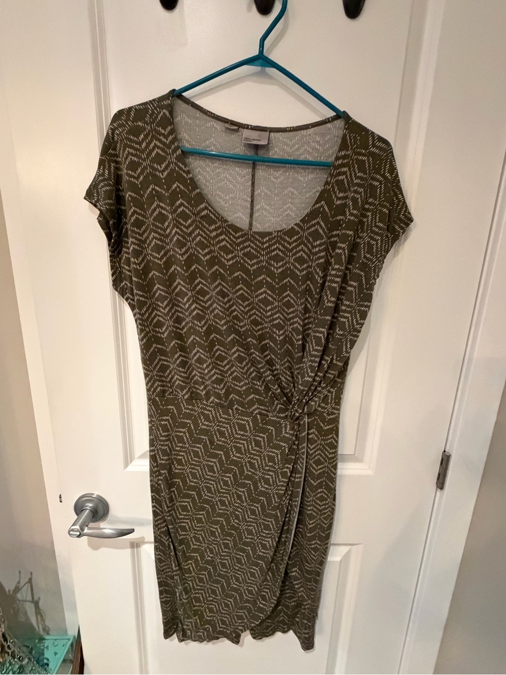 Vero Moda Olive Green Twist-Front Mini Dress